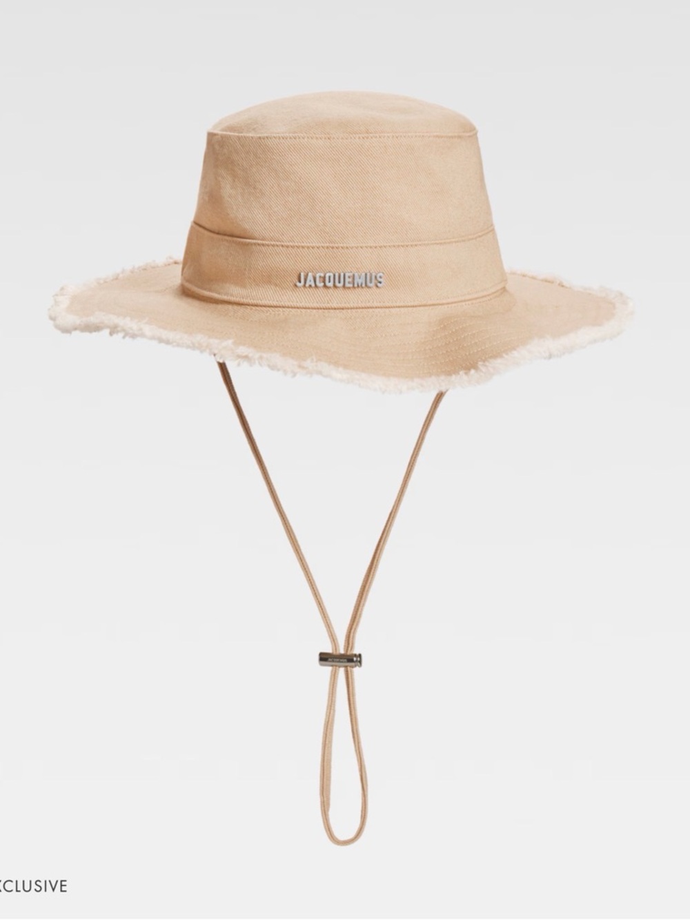 Jacquemus Tan Frayed Brim Bucket Hat